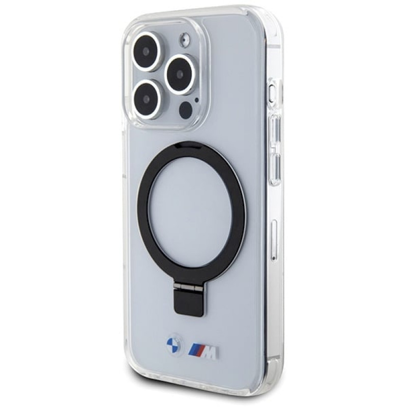 BMW BMHMP15LURST Apple iPhone 15 Pro funda rígida Ring Stand M Collection MagSafe, transparente