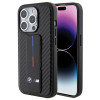 Funda rígida BMW BMHCP15LGSPCCK Apple iPhone 15 Pro Grip Stand Smooth & Carbon, negra