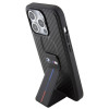 Funda rígida BMW BMHCP15LGSPCCK Apple iPhone 15 Pro Grip Stand Smooth & Carbon, negra