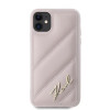 Karl Lagerfeld KLHCN61PQDSMGP Funda rígida para Apple iPhone 11 / XR Diagonal Quilted Script, rosa
