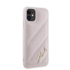 Karl Lagerfeld KLHCN61PQDSMGP Funda rígida para Apple iPhone 11 / XR Diagonal Quilted Script, rosa