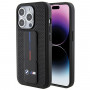 BMW BMHCP15LGSPPRK Funda rígida Apple iPhone 15 Pro Grip Stand Smooth & Perforated, negra