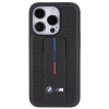 BMW BMHCP15LGSPPRK Funda rígida Apple iPhone 15 Pro Grip Stand Smooth & Perforated, negra