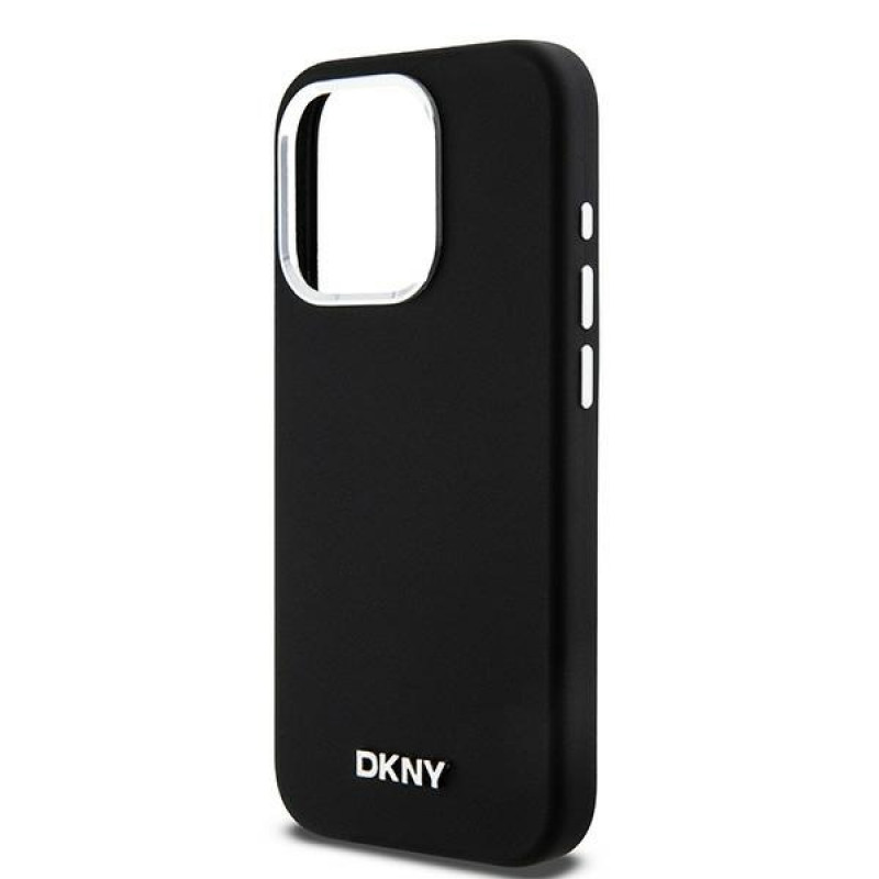 Funda rígida DKNY Apple iPhone 15 Pro Liquid Silicone Small Metal Logo MagSafe, negra