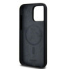 Funda rígida DKNY Apple iPhone 15 Pro Max Liquid Silicone White Printed Logo MagSafe, negra