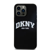 Funda rígida DKNY Apple iPhone 15 Pro Max Liquid Silicone White Printed Logo MagSafe, negra