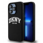 Funda rígida DKNY Apple iPhone 14 Pro Liquid Silicone blanca con logo impreso MagSafe, negra