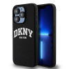 Funda rígida DKNY Apple iPhone 14 Pro Liquid Silicone blanca con logo impreso MagSafe, negra