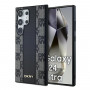 Funda MagSafe DKNY Leather Checkered Mono Pattern para Samsung Galaxy S24 Ultra, negra
