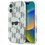 Funda rígida Karl Lagerfeld para Apple iPhone 16 IML Karl Head Electroplated, transparente