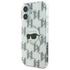 Funda rígida Karl Lagerfeld para Apple iPhone 16 IML Karl Head Electroplated, transparente