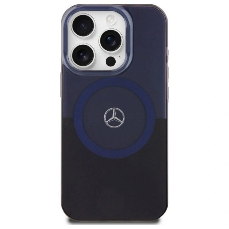 Mercedes MEHMP16X23HBIKV Funda rígida Apple iPhone 16 Pro Max MB Double Layer BiColor MagSafe, negro azul