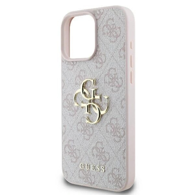 Funda rígida Guess GUHCP16X4GMGPI 4G Big Metal Logo para Apple iPhone 16 Pro Max 6.9", rosa