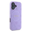 Funda MagSafe Guess Saffiano Peony Stamp para Apple iPhone 16, morada