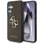 Funda rígida Guess Grained Big 4G Logo Small Classic Logo para Samsung Galaxy S25+, marrón