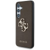 Funda rígida Guess Grained Big 4G Logo Small Classic Logo para Samsung Galaxy S25+, marrón
