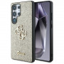 Funda rígida Guess Fixed Glitter Big 4G Metal Logo para Samsung Galaxy S25 Ultra, dorada
