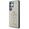 Funda rígida Guess Fixed Glitter Big 4G Metal Logo para Samsung Galaxy S25 Ultra, dorada