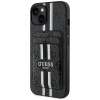 Funda Guess 4G Stripes MagSafe con cartera para Apple iPhone 15, negra