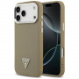 Funda rígida Guess Grained Triangle Logo MagSafe para Apple iPhone 17 Pro Max, marrón