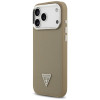 Funda rígida Guess Grained Triangle Logo MagSafe para Apple iPhone 17 Pro Max, marrón