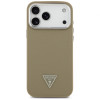 Funda rígida Guess Grained Triangle Logo MagSafe para Apple iPhone 17 Pro Max, marrón