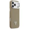 Funda rígida Guess Grained Triangle Logo MagSafe para Apple iPhone 17 Pro Max, marrón