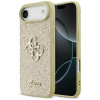 Funda rígida Guess Fixed Glitter Big 4G para Apple iPhone Air, dorada