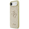 Funda rígida Guess Fixed Glitter Big 4G para Apple iPhone Air, dorada
