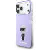 Funda MagSafe Karl Lagerfeld KLD22568 IML Aquarelle Karl & Choupette & Logo para Apple iPhone 17 Pro Max, morada