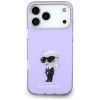 Funda MagSafe Karl Lagerfeld KLD22568 IML Aquarelle Karl & Choupette & Logo para Apple iPhone 17 Pro Max, morada