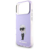 Funda MagSafe Karl Lagerfeld KLD22568 IML Aquarelle Karl & Choupette & Logo para Apple iPhone 17 Pro Max, morada