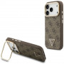 Funda MagSafe Guess 4G PU Triangle Logo & Stand Camera para Apple iPhone 18 Pro Max / 17 Pro Max, marrón