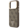 Funda MagSafe Guess 4G PU Triangle Logo & Stand Camera para Apple iPhone 18 Pro Max / 17 Pro Max, marrón