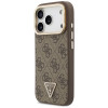 Funda MagSafe Guess 4G PU Triangle Logo & Stand Camera para Apple iPhone 18 Pro / 17 Pro, marrón