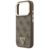 Funda MagSafe Guess 4G PU Triangle Logo & Stand Camera para Apple iPhone 18 Pro / 17 Pro, marrón