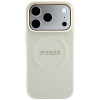 Funda MagSafe Guess Saffiano Peony & Ring para Apple iPhone 18 Pro / 17 Pro, beige