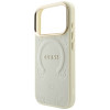 Funda MagSafe Guess Saffiano Peony & Ring para Apple iPhone 18 Pro / 17 Pro, beige