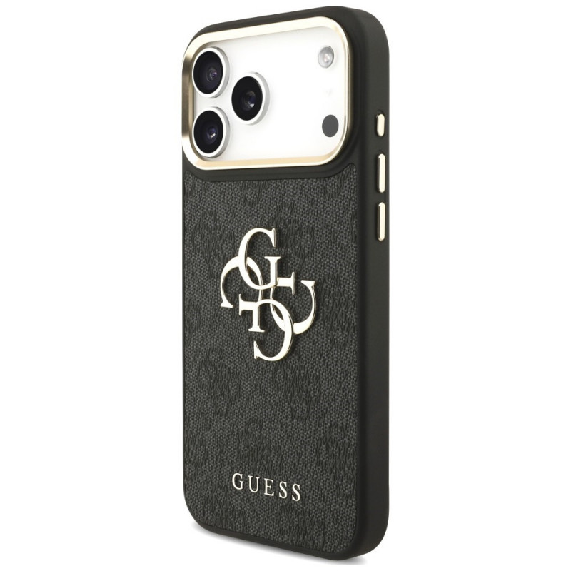 Funda Guess 4G Big 4G Classic Logo Big Strap Metal Buttons con correa para Apple iPhone 18 Pro Max / 17 Pro Max, negra