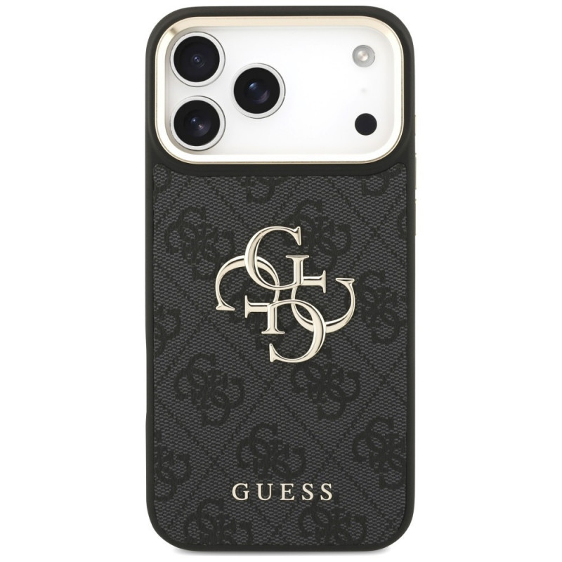 Funda Guess 4G Big 4G Classic Logo Big Strap Metal Buttons con correa para Apple iPhone 18 Pro Max / 17 Pro Max, negra
