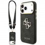 Funda Guess 4G Big 4G Classic Logo Big Strap Metal Buttons con correa para Apple iPhone 18 Pro / 17 Pro, negra