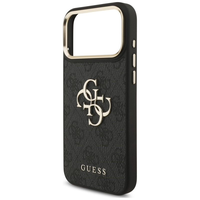 Funda Guess 4G Big 4G Classic Logo Big Strap Metal Buttons con correa para Apple iPhone 18 Pro / 17 Pro, negra