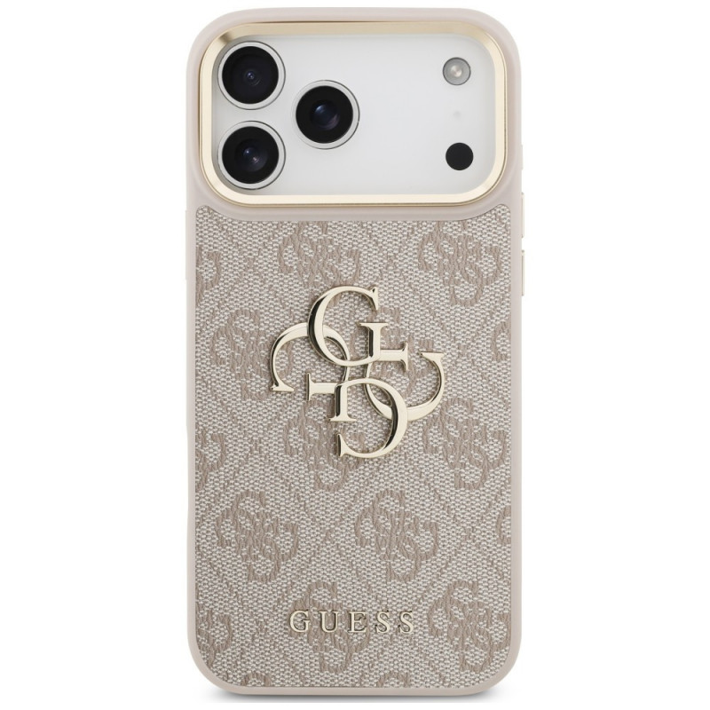 Funda Guess 4G Big 4G Classic Logo Big Strap Metal Buttons con correa para Apple iPhone 18 Pro Max / 17 Pro Max, rosa