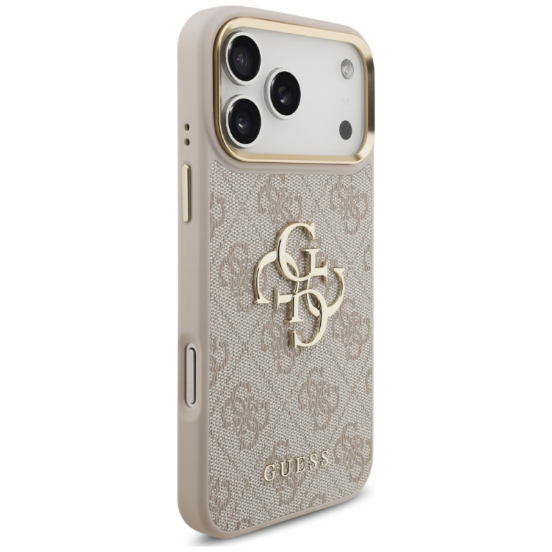 Funda Guess 4G Big 4G Classic Logo Big Strap Metal Buttons con correa para Apple iPhone 18 Pro / 17 Pro, rosa