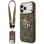 Funda Guess 4G Big 4G Classic Logo Big Strap Metal Buttons con correa para Apple iPhone 18 Pro Max / 17 Pro Max, marrón