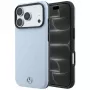 Funda MagSafe Mercedes Mer008911 de piel con líneas cruzadas antracita para Apple iPhone 18 Pro / 17 Pro, azul
