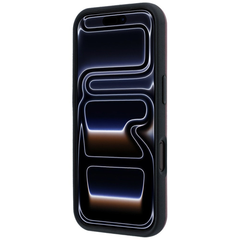 Funda MagSafe Mercedes-Benz de piel con soporte anular para Apple iPhone 18 Pro / 17 Pro, burdeos