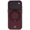 Funda MagSafe Mercedes-Benz de piel con soporte anular para Apple iPhone 18 Pro Max / 17 Pro Max, burdeos