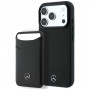 Funda Mercedes-Benz Case Grill Pattern and Card Wallet Leather MagSafe para Apple iPhone 18 Pro Max / 17 Pro Max, negra