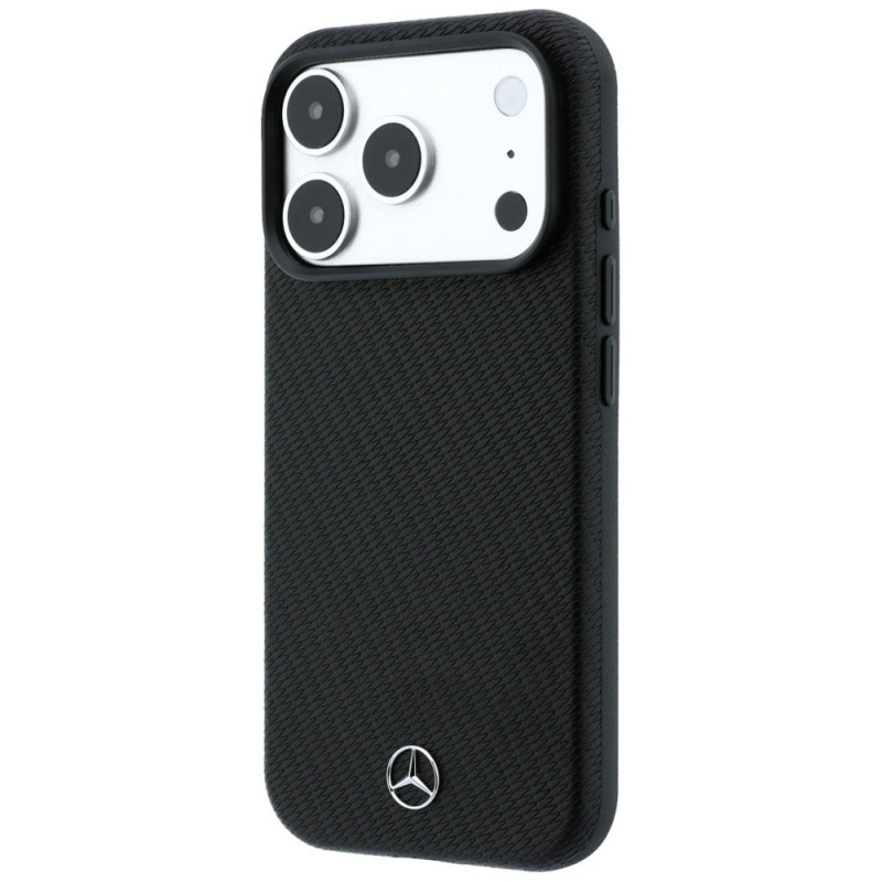 Funda Mercedes-Benz Case Grill Pattern and Card Wallet Leather MagSafe para Apple iPhone 18 Pro Max / 17 Pro Max, negra
